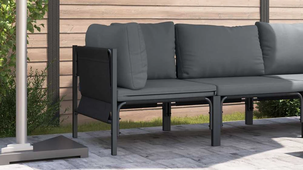 Lauko Baldai su pagalve Antracitas 80 x 80 x 71 cm Plienas