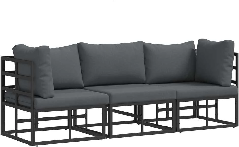 3 vnt. Lauko Baldai metalas Juoda ir Antracitas