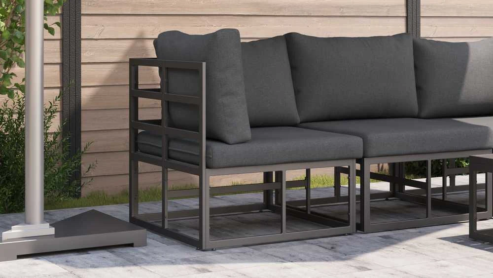 Lauko Baldai metalas Juoda ir Antracitas 71,5 x 71,5 x 71 cm