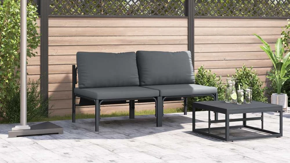 Lauko Baldai 2 Vienetas Antracitas 80 x 80 x 71 cm Plienas