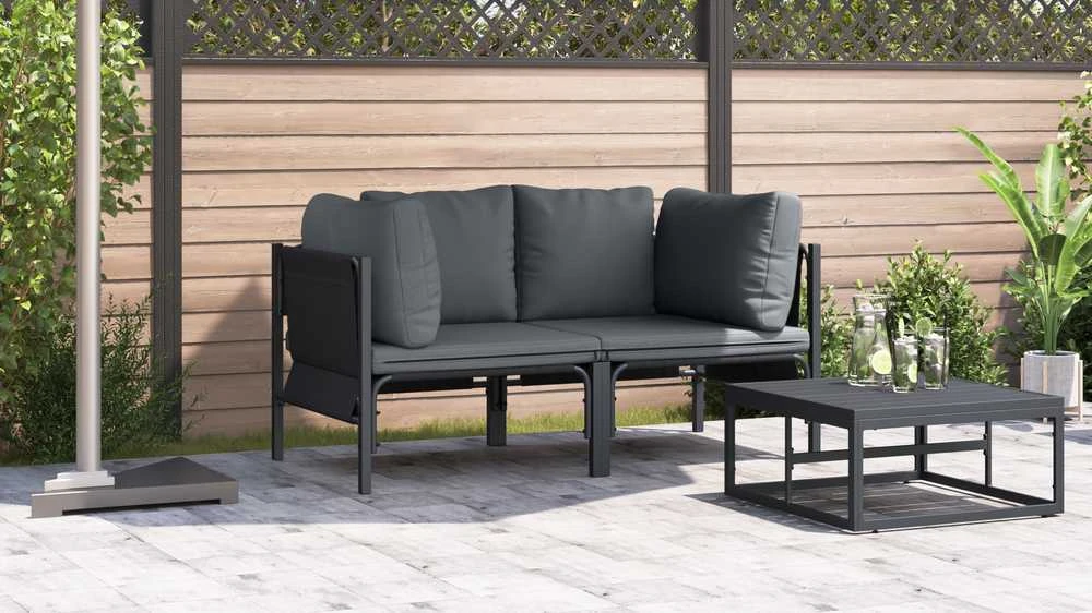 Lauko Baldai 2 Vienetas Antracitas 80 x 80 x 71 cm Plienas