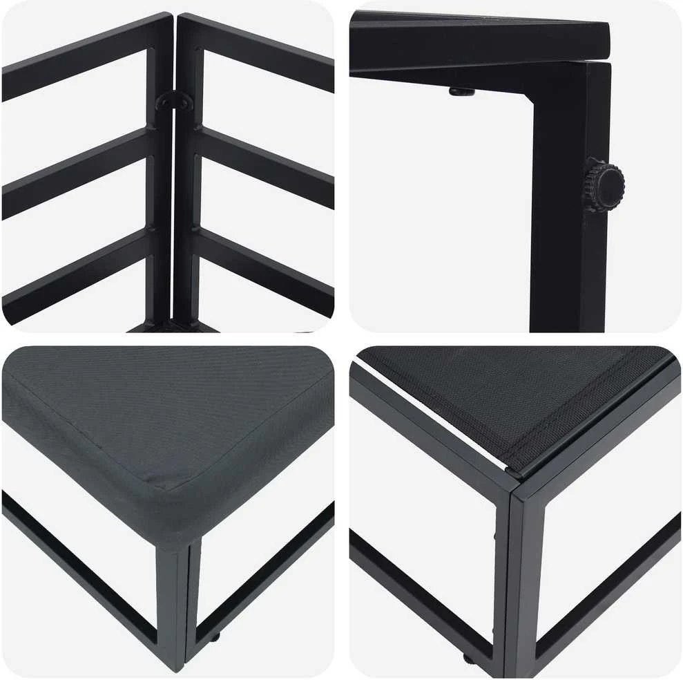 3 vnt. Lauko Baldai metalas Juoda ir Antracitas