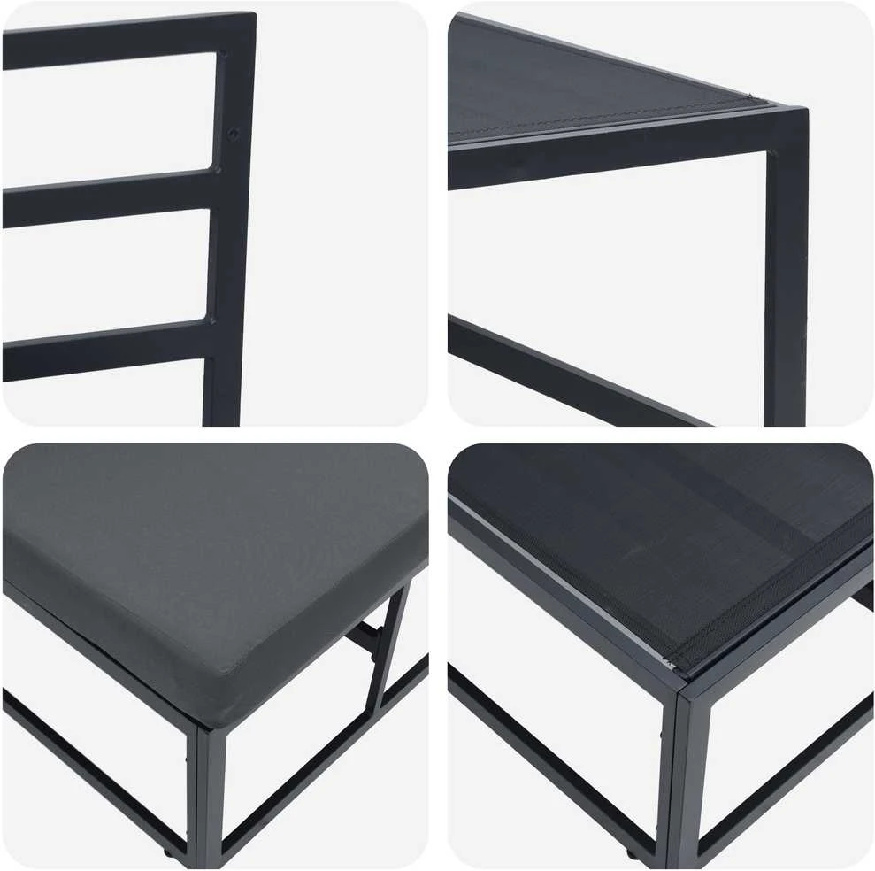 Lauko Baldai metalas Juoda ir Antracitas 70 x 71,5 x 71 cm