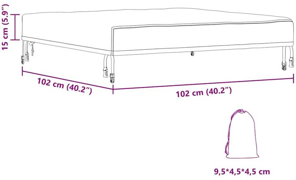 Stalo uždengimas 102 x 102 x 15 cm Kvadrato Atsparus vandeniui