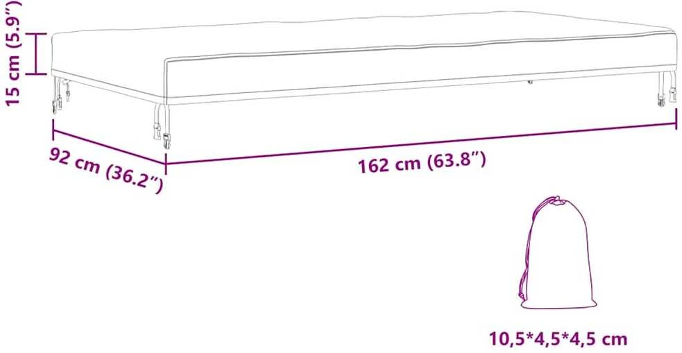 Stalo uždengimas 162 x 92 x 15 cm audinys Stačiakampio Juoda
