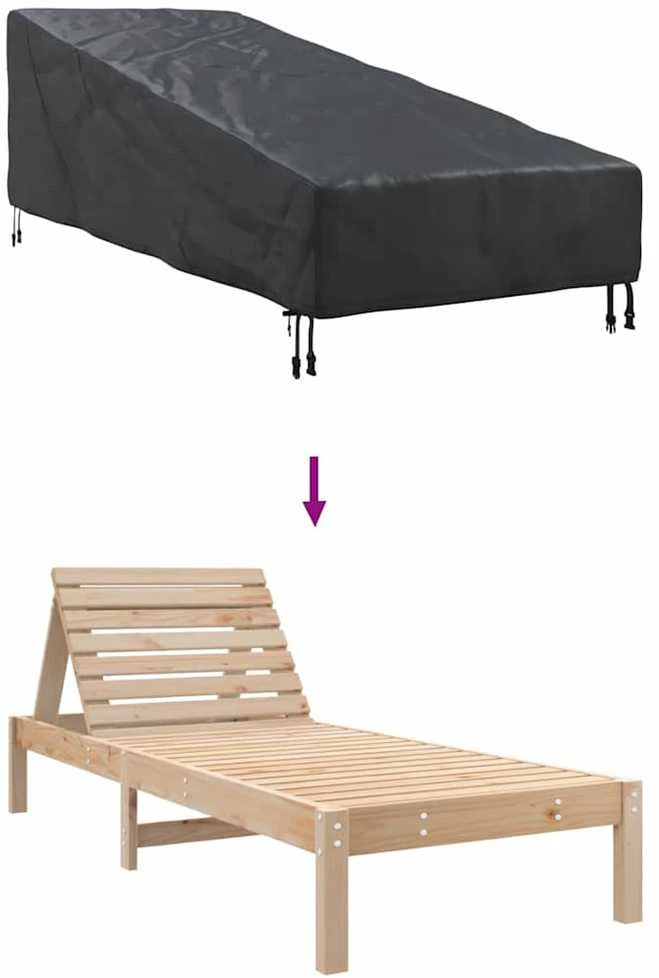 Lauko baldų uždangalas 195 x 76 x 82 cm 600D Oxford audinys