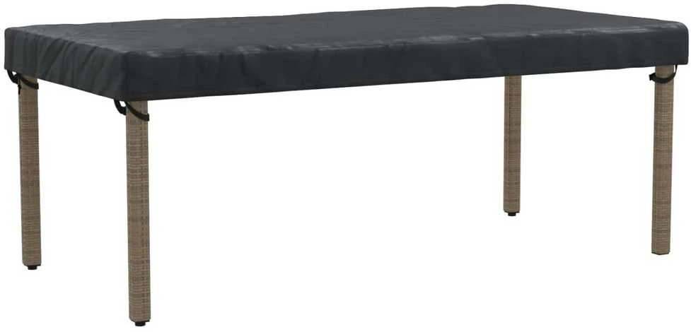 Stalo uždengimas 202 x 102 x 15 cm audinys Stačiakampio Juoda