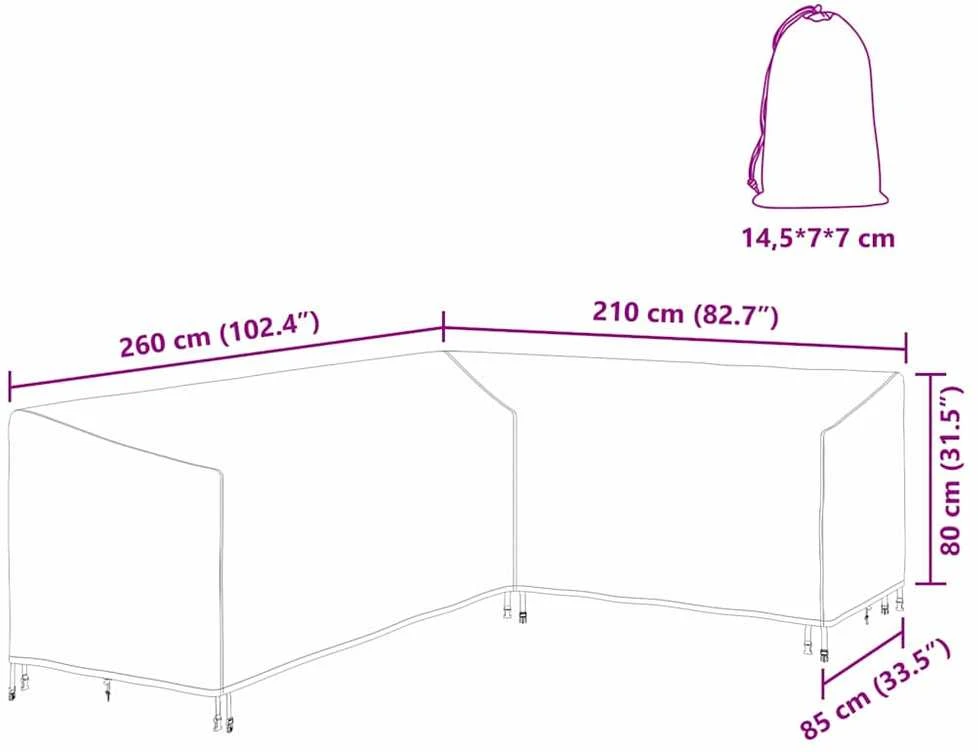 Baldų uždangalas 260 x 210 x 80 cm 420D Oksfordo audinys Juodas