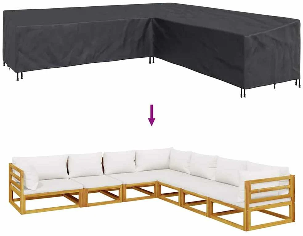 Baldų uždangalas 325 x 325 x 80 cm 210D Oksfordo audinys Juodas