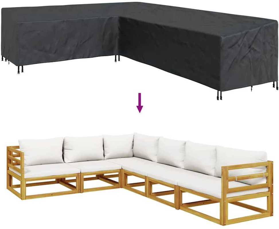 Baldų uždangalas 355 x 275 x 80 cm 420D Oksfordo audinys Juodas