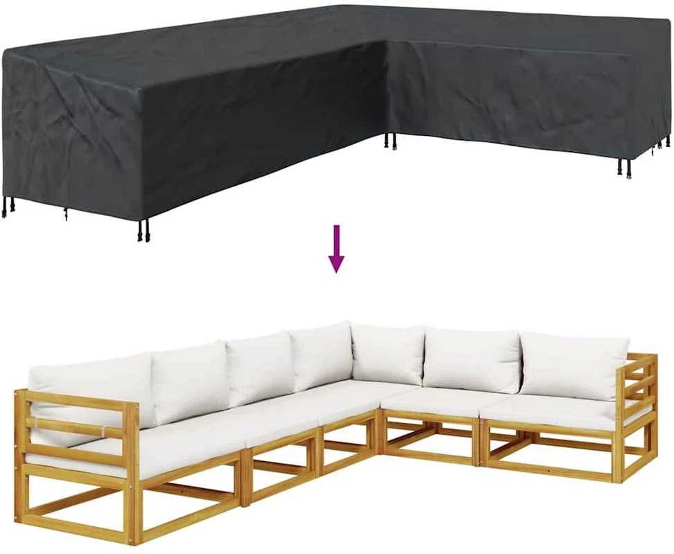 Baldų uždangalas 355 x 275 x 80 cm 210D Oksfordo audinys Juodas