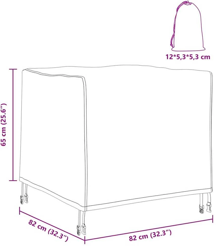 Baldų uždangalas 82 x 82 x 65 cm 210D Oksfordo audinys Juodas