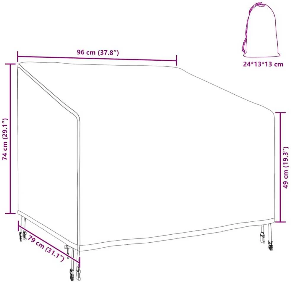 Sodo kėdės dangtis Juoda 96 x 79 x 74 cm 420D Oksfordo audinys