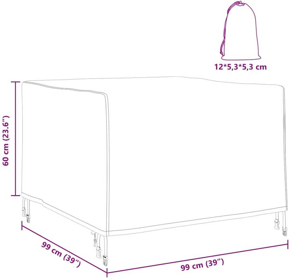 Baldų uždangalas 99 x 99 x 60 cm 210D Oksfordo audinys Juodas