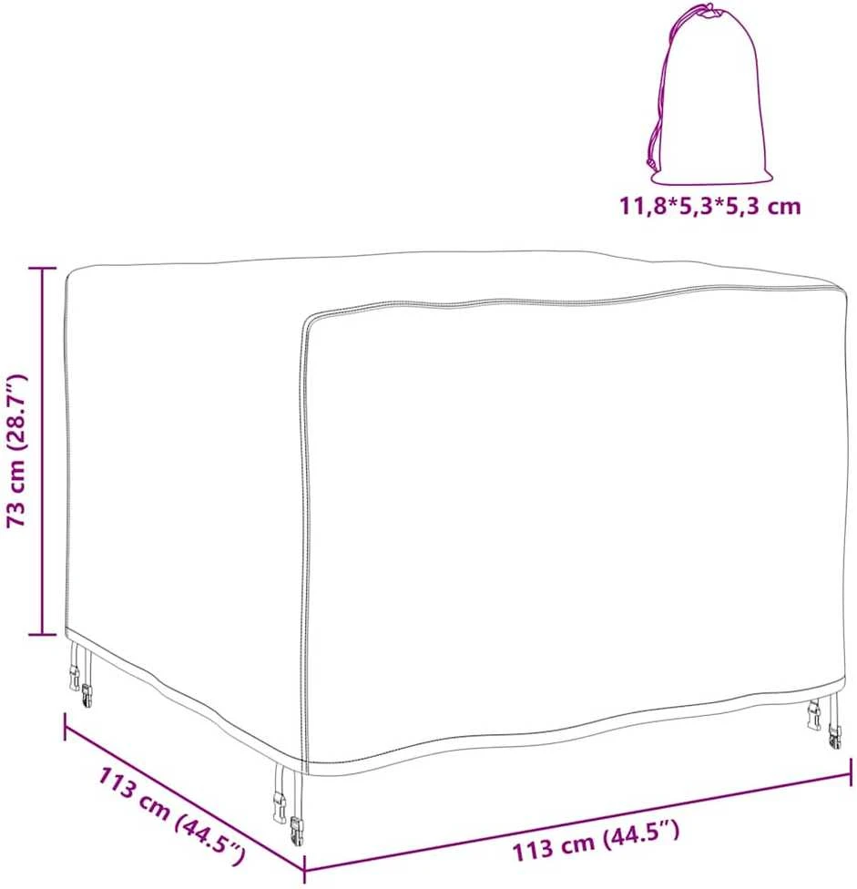 Baldų uždangalas Paprastas Juoda 113 x 113 x 73 cm 210D