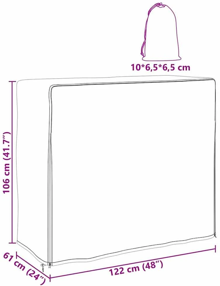 Malkinės dangtis 61 x 122 x 106 cm 210D Oxford audinys Juoda