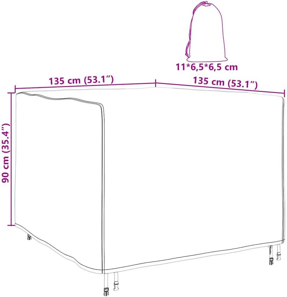 Baldų uždangalas Juoda 135 x 135 x 90 cm 210D Oxford audinys