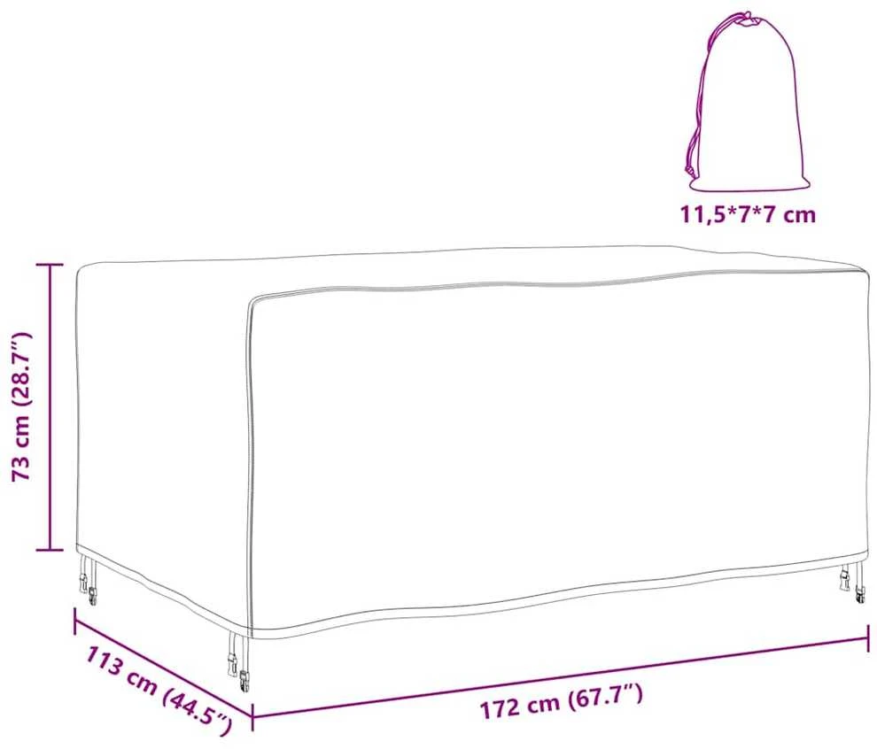 Baldų uždangalas Paprastas Juoda 172 x 113 x 73 cm 210D