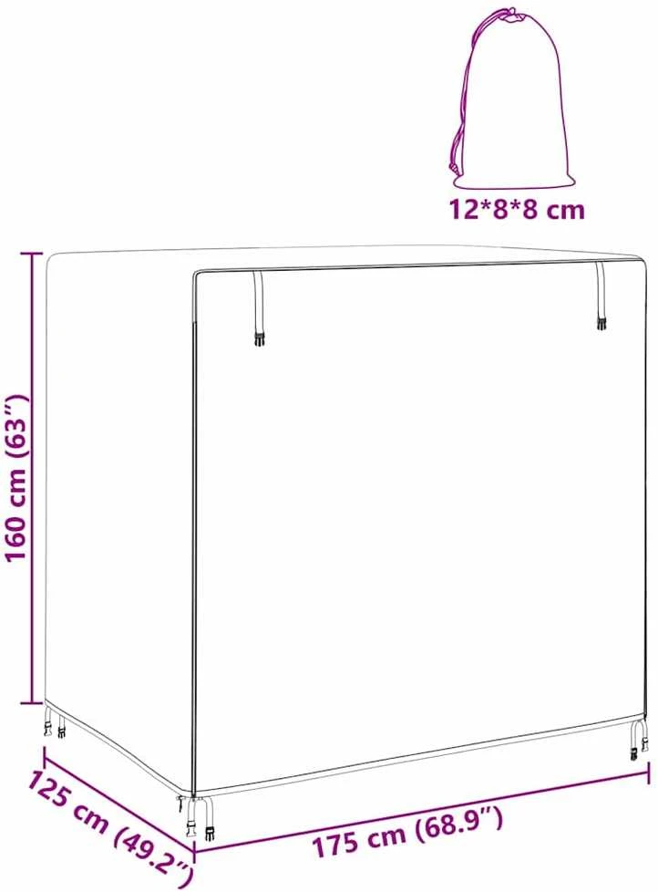 Lauko sūpynių uždangalas Juoda 175 x 125 x 180 cm