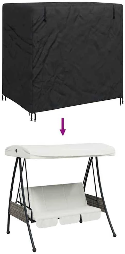 Lauko sūpynių uždangalas Juoda 175 x 125 x 180 cm