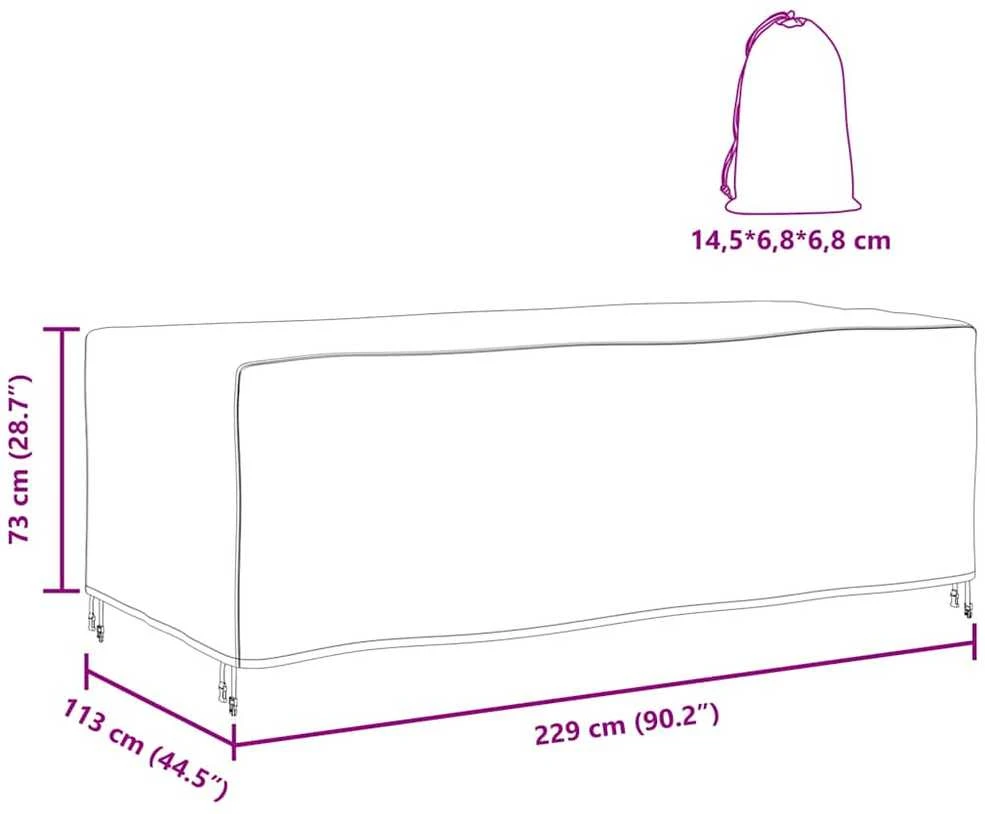 Baldų uždangalas Paprastas Juoda 229 x 113 x 73 cm 420D