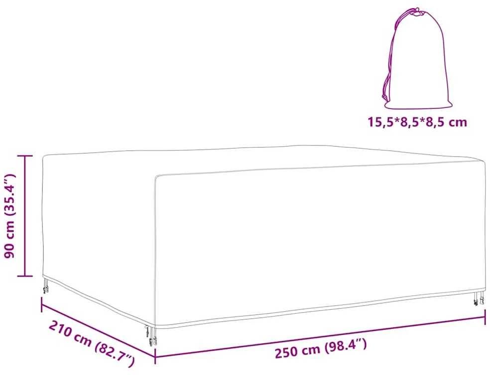 Baldų uždangalas Paprastas Juoda 250 x 210 x 90 cm 210D