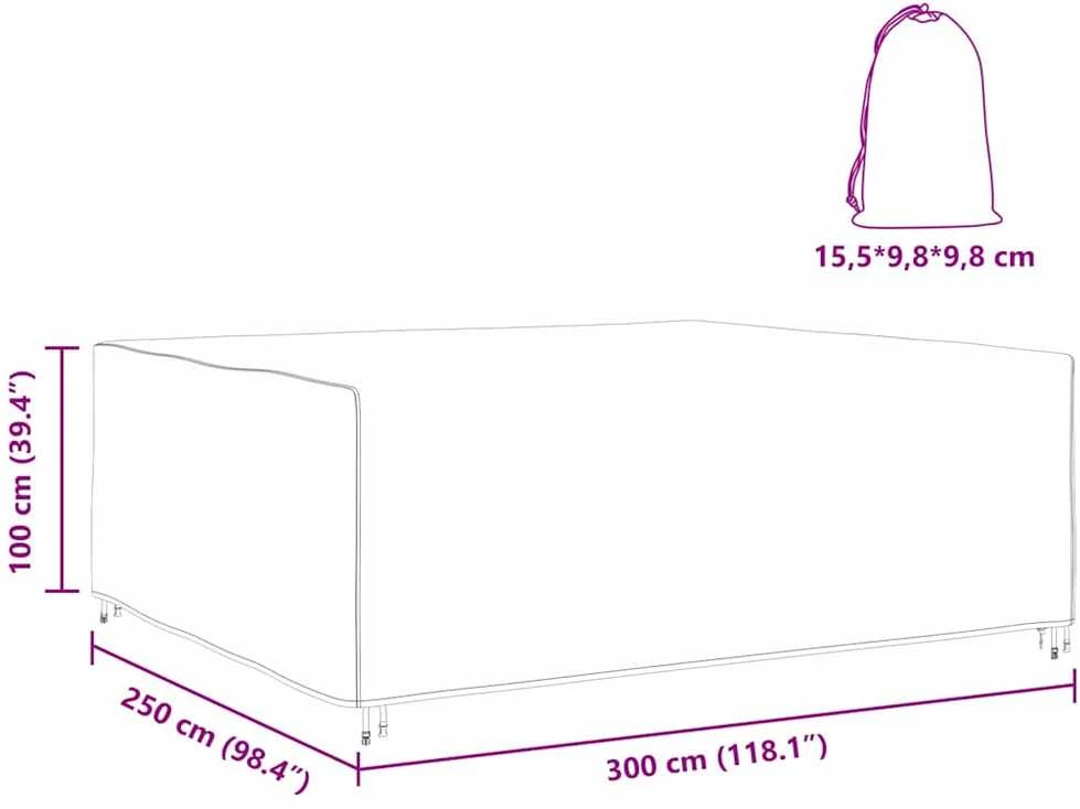 Baldų uždangalas Paprastas Juoda 300 x 250 x 100 cm 210D