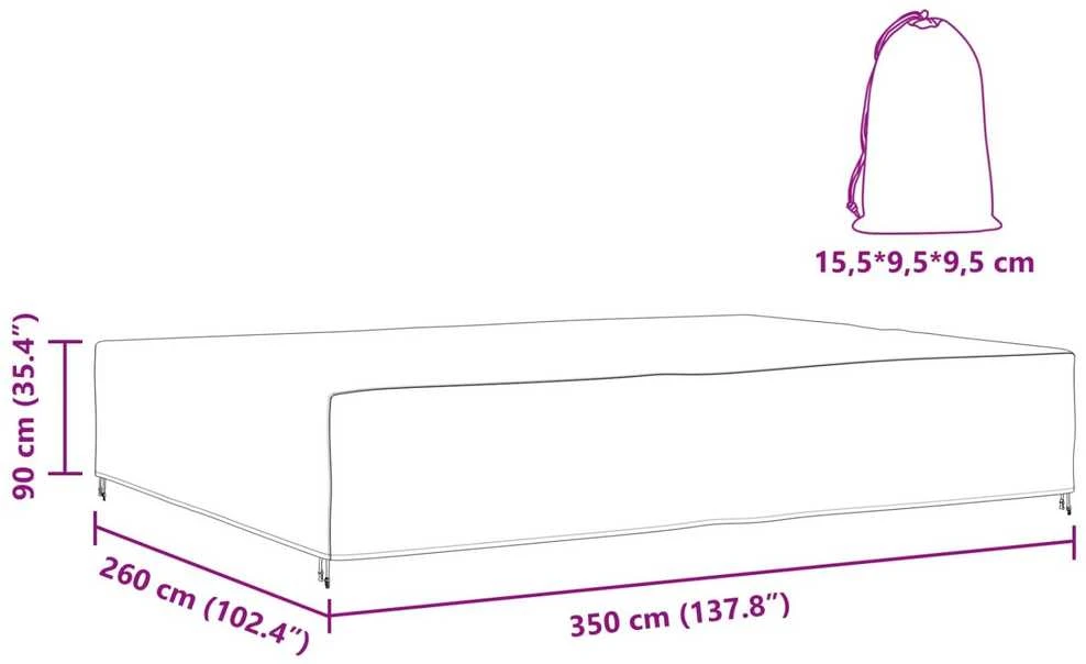 Baldų uždangalas Paprastas Juoda 350 x 260 x 90 cm 210D