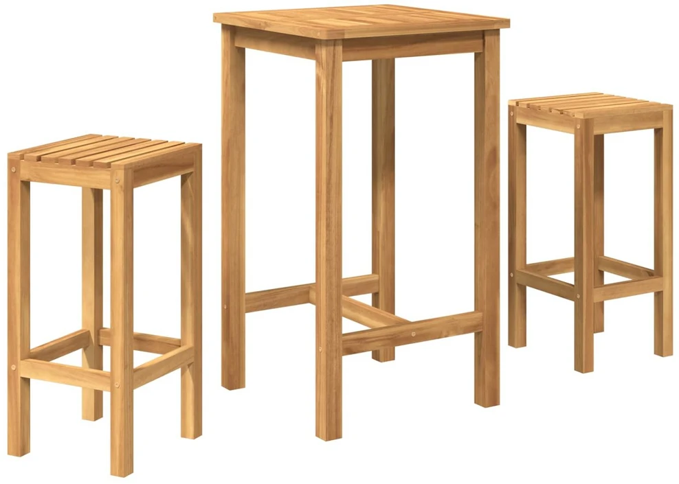 Lauko baro rinkinys 3 vnt. Neapdorotas Kieto teka medžio