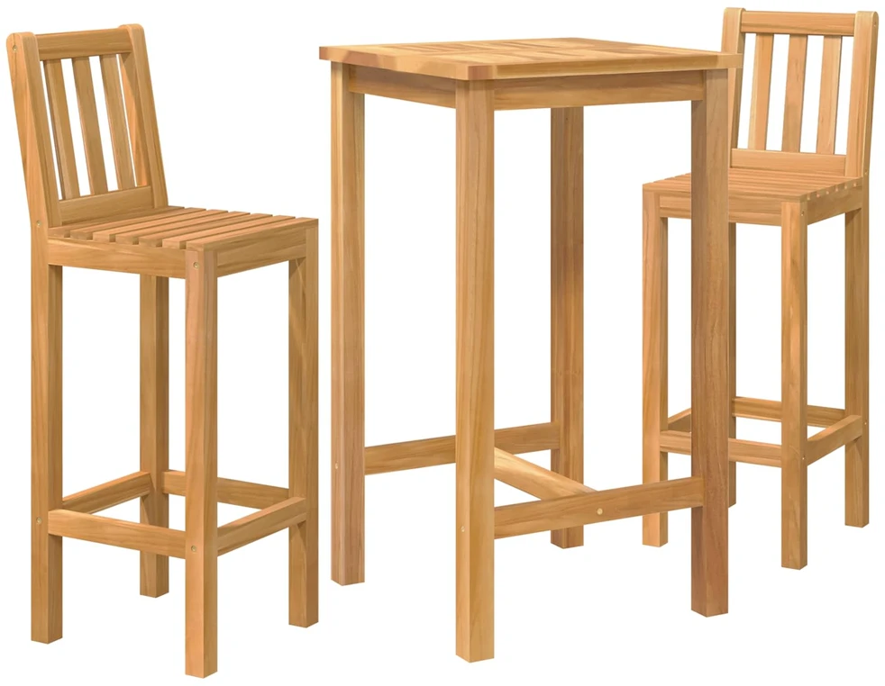 Lauko baro rinkinys 3 vnt. Neapdorotas Kieto teka medžio