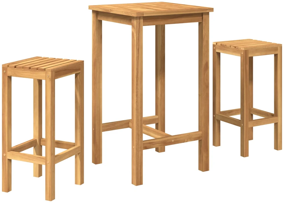 Lauko baro rinkinys 3 vnt. Neapdorotas Kieto teka medžio