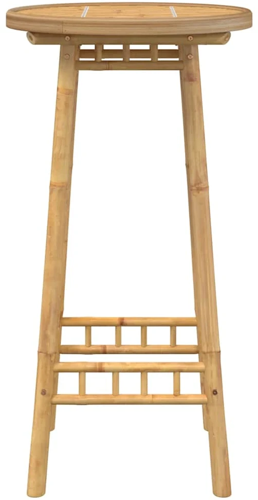Lauko baro stalas, apvalus, Ø55x100 cm, bambukas, Ø55x100 cm