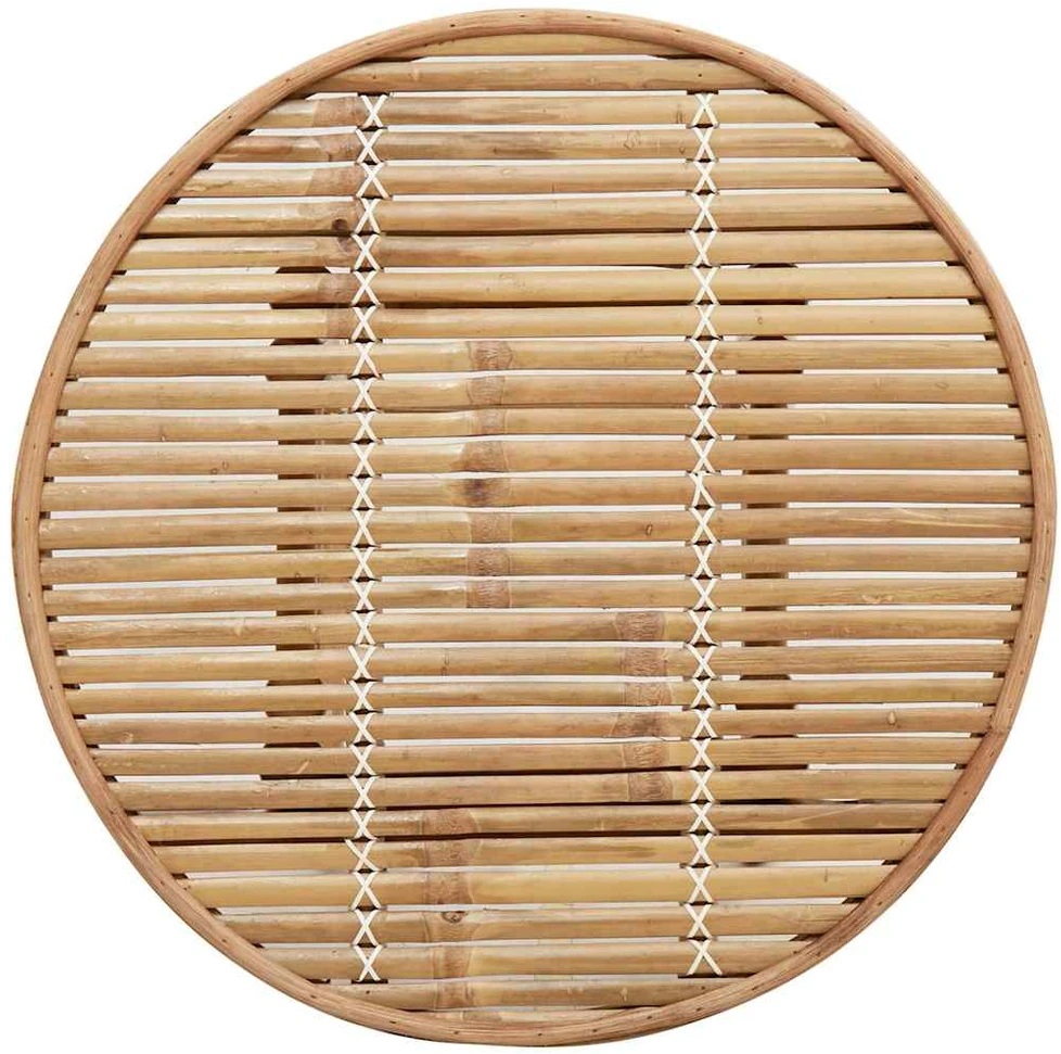 Lauko baro stalas, apvalus, Ø55x100 cm, bambukas, Ø55x100 cm
