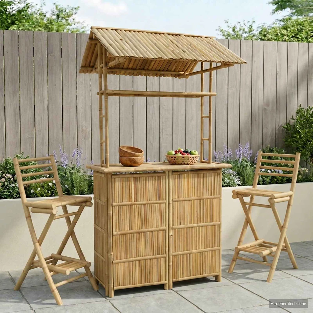 Lauko baro stalas Natūrali 115 x 95 x 214 cm Bambukas