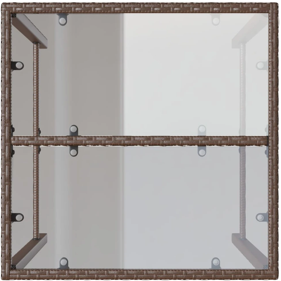 Lauko baro stalas, rudos spalvos, 70x70x110cm, poliratanas