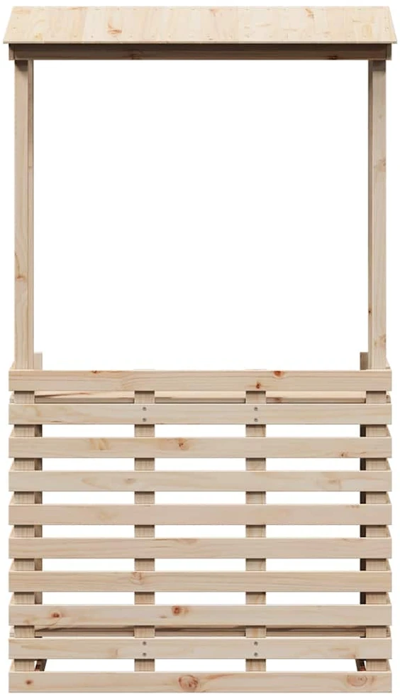 Lauko baro stalas su stogeliu, 112,5x57x195,5cm, mediena