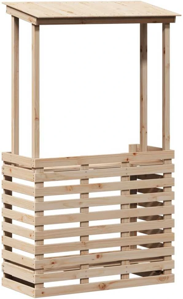 Lauko baro stalas su stogeliu, 112,5x57x195,5cm, mediena
