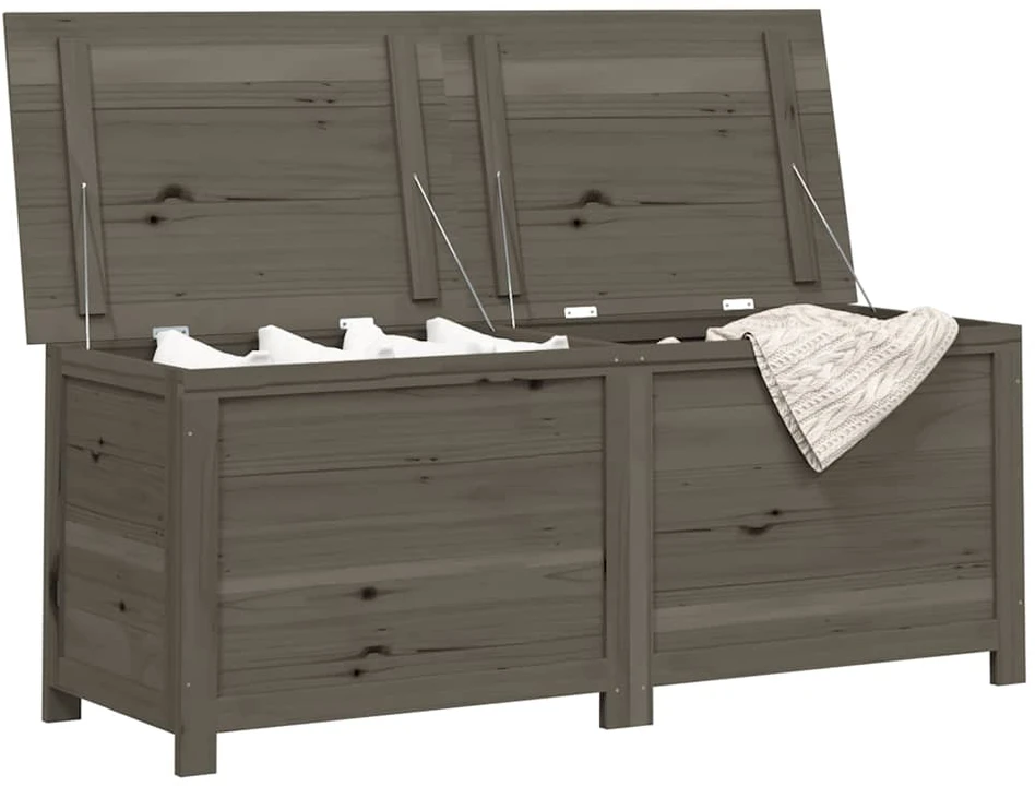 Lauko dėžė pagalvėlėms, antracito, 150x50x56cm, eglės masyvas