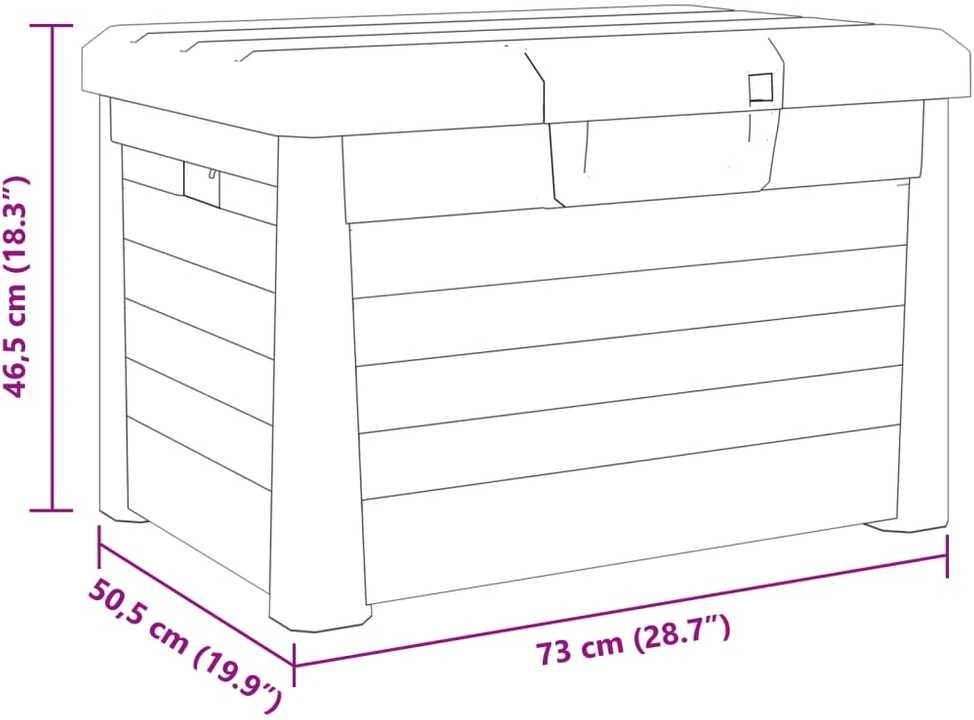 Lauko dėžė pagalvėlėms, antracito, 73x50,5x46,5cm, PP