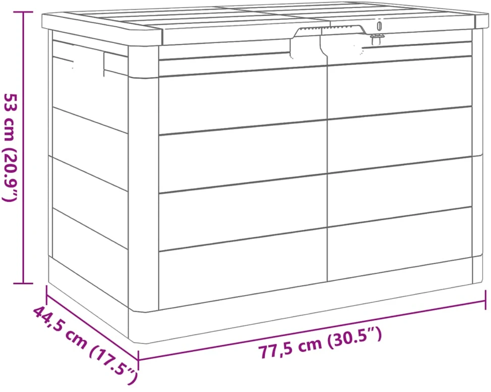 Lauko dėžė pagalvėlėms, antracito, 77,5x44,5x53cm, PP