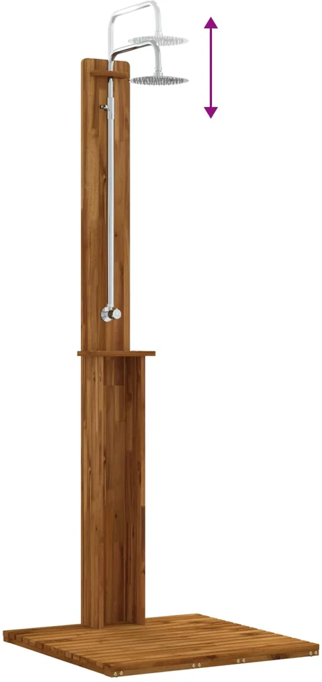 Lauko dušas 217 cm Kietas akacijos medis ir nerūdijančio plieno