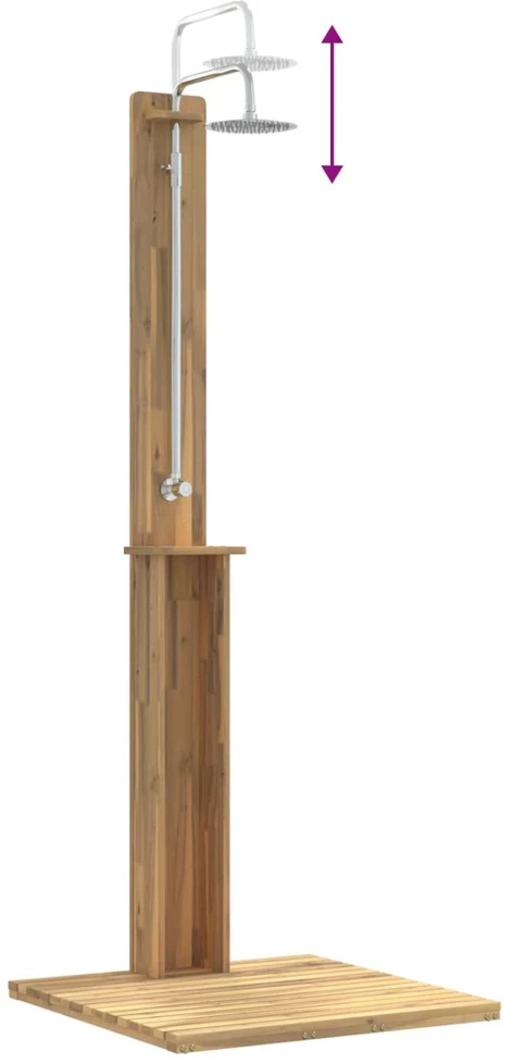 Lauko dušas 217 cm Kietas akacijos medis ir nerūdijančio plieno
