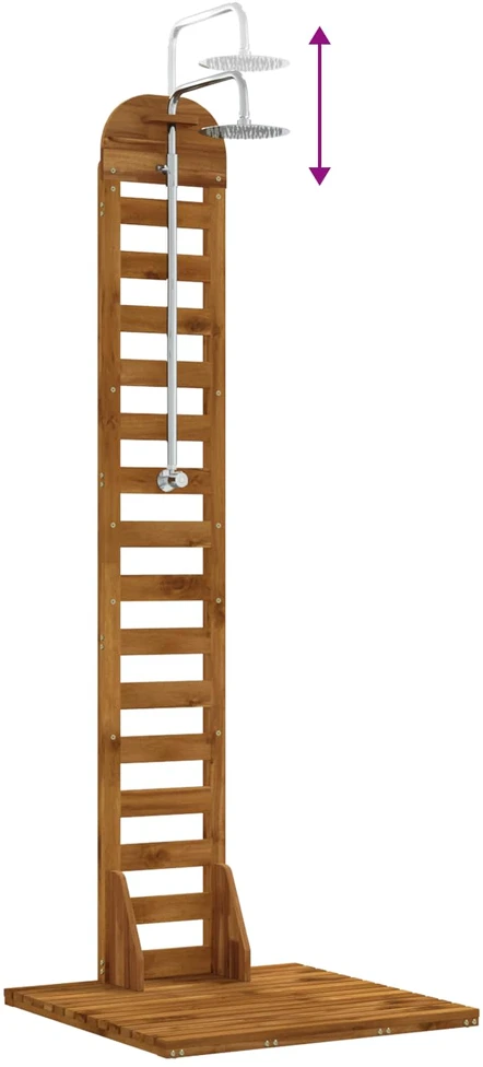 Lauko dušas 225 cm Kietas akacijos medis ir nerūdijančio plieno