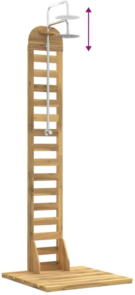 Lauko dušas 225 cm Kietas akacijos medis ir nerūdijančio plieno