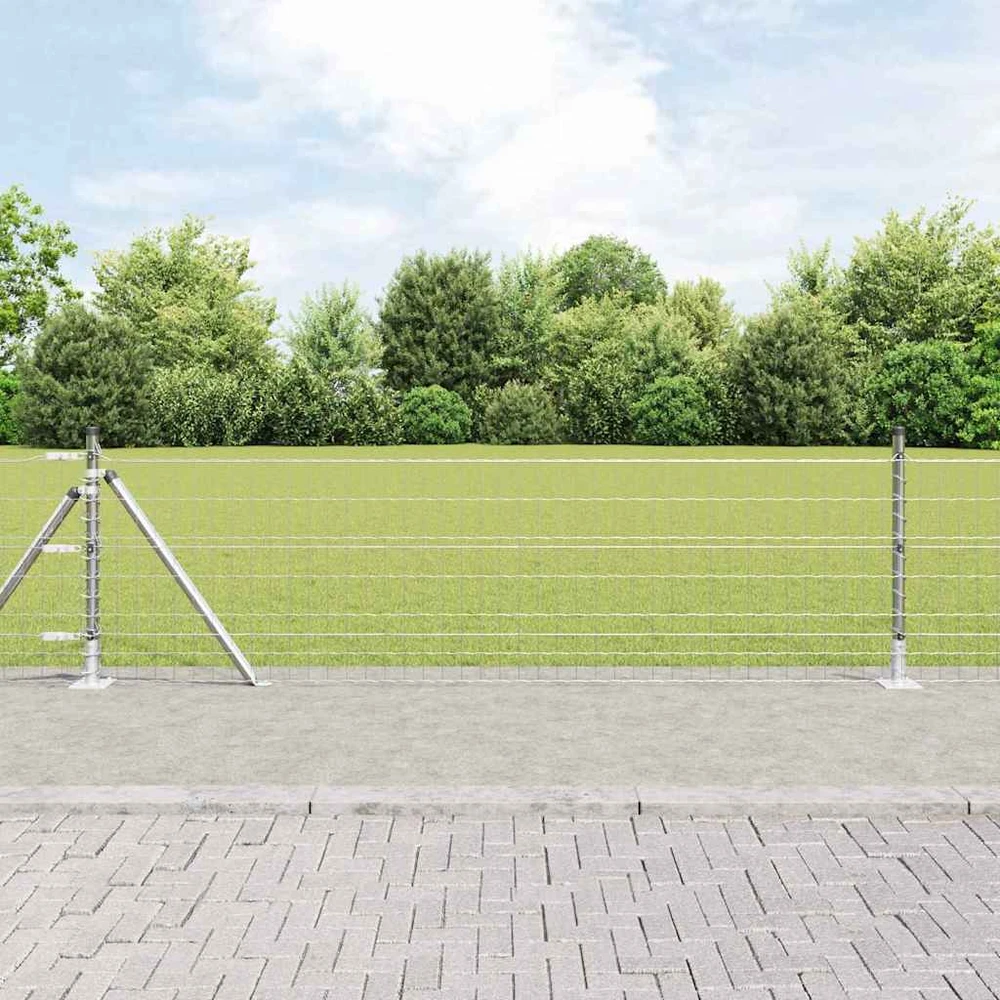 Lauko Euro tvoros su betono pagrindu 50 x 0,4 m Sidabrinė