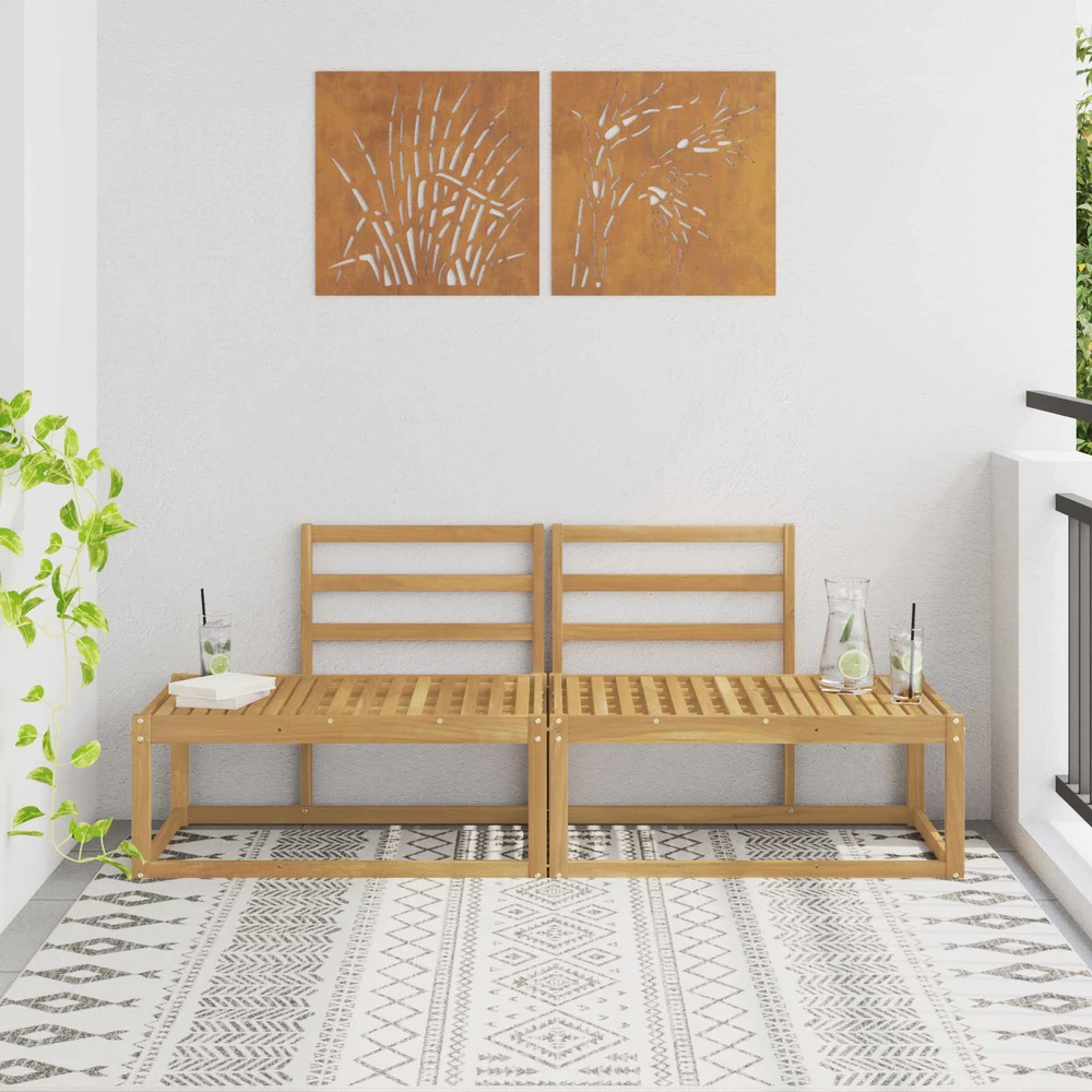Lauko galinė sofa 2 Vienetas Balta 182,5 x 63 x 73 cm