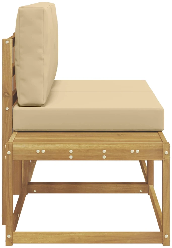 Lauko galinė sofa 2 Vienetas Balta Kietos akacijos mediena