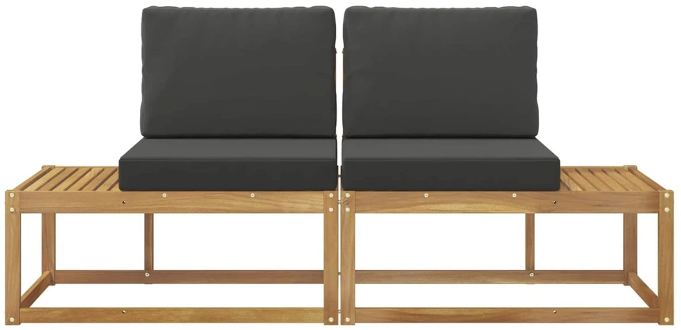 Lauko galinė sofa 2 Vienetas Balta Kietos akacijos mediena