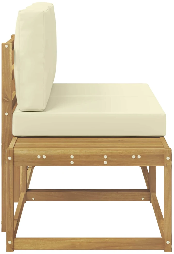 Lauko galinė sofa 2 Vienetas Balta Kietos akacijos mediena