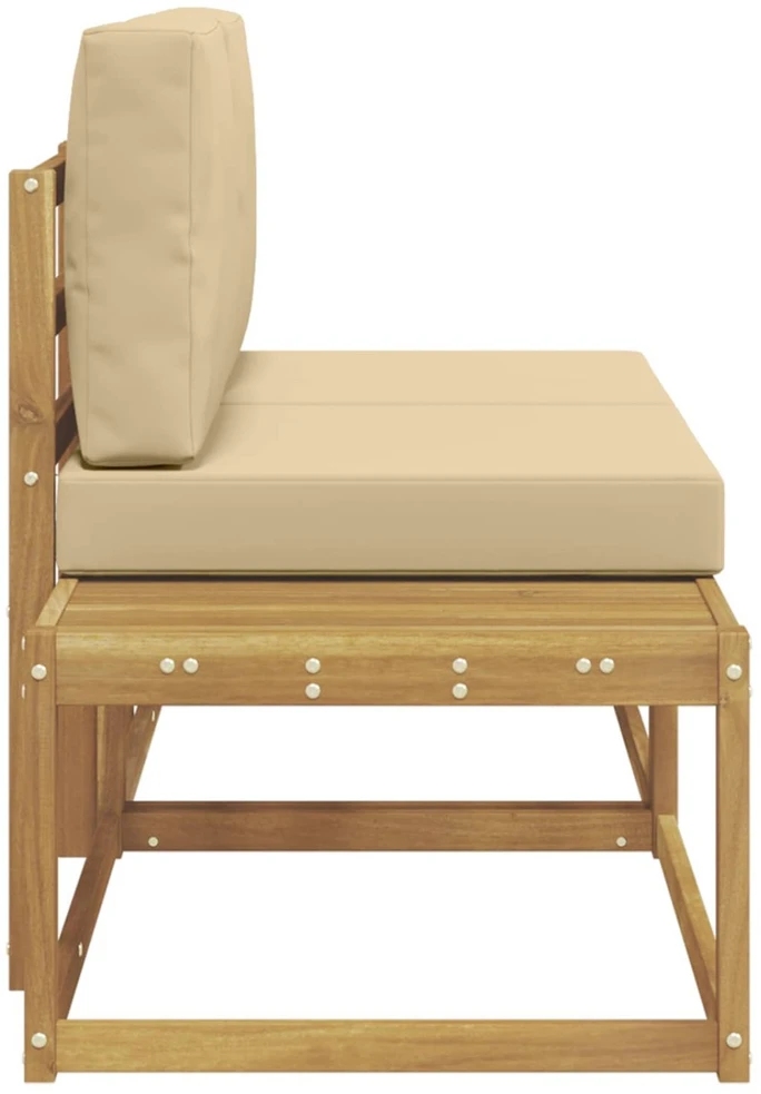 Lauko galinė sofa 2 Vienetas Balta Kietos akacijos mediena